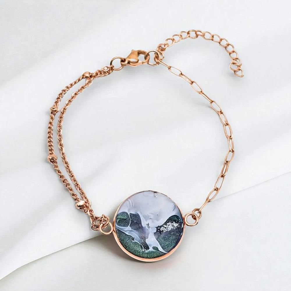 Pearly White Grace - Double-Layer (Paperclip/Kugelankerkette)