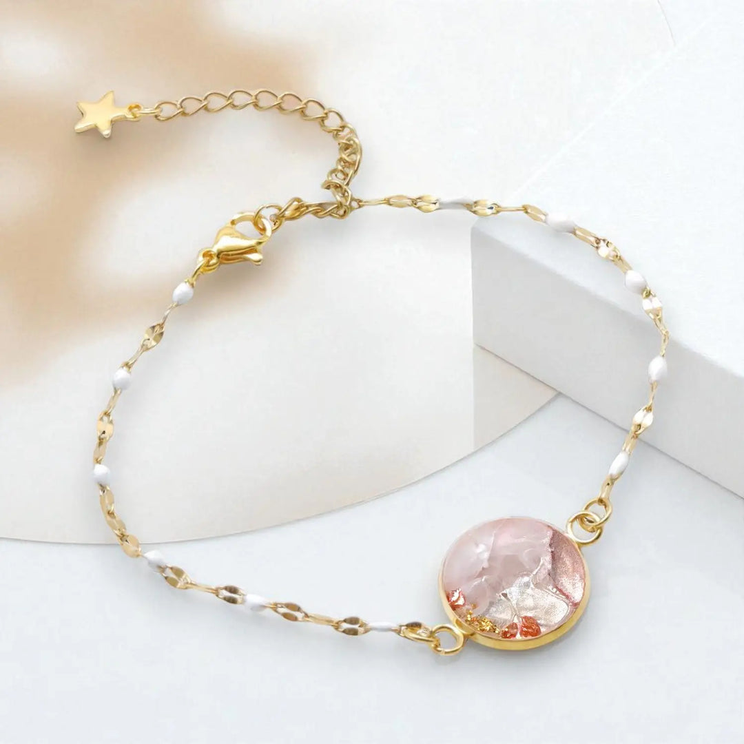 Rose Enamel Link - Gliederkette Emaille