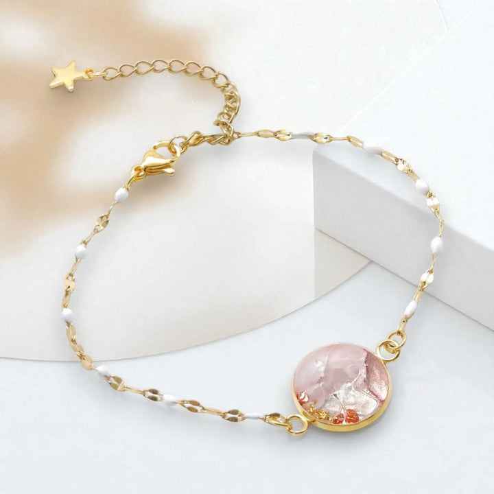 Rose Enamel Link - Gliederkette Emaille