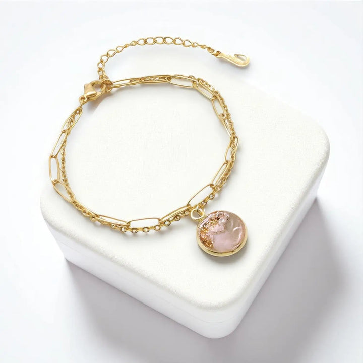 Rosy Glow Duo - Double-Layer (Paperclip/Ankerkette)