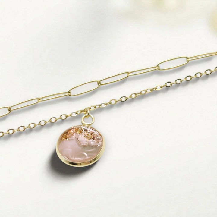 Rosy Glow Duo - Double-Layer (Paperclip/Ankerkette)