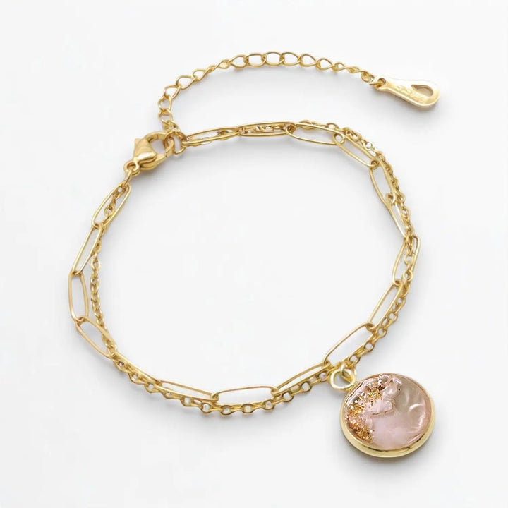 Rosy Glow Duo - Double-Layer (Paperclip/Ankerkette)