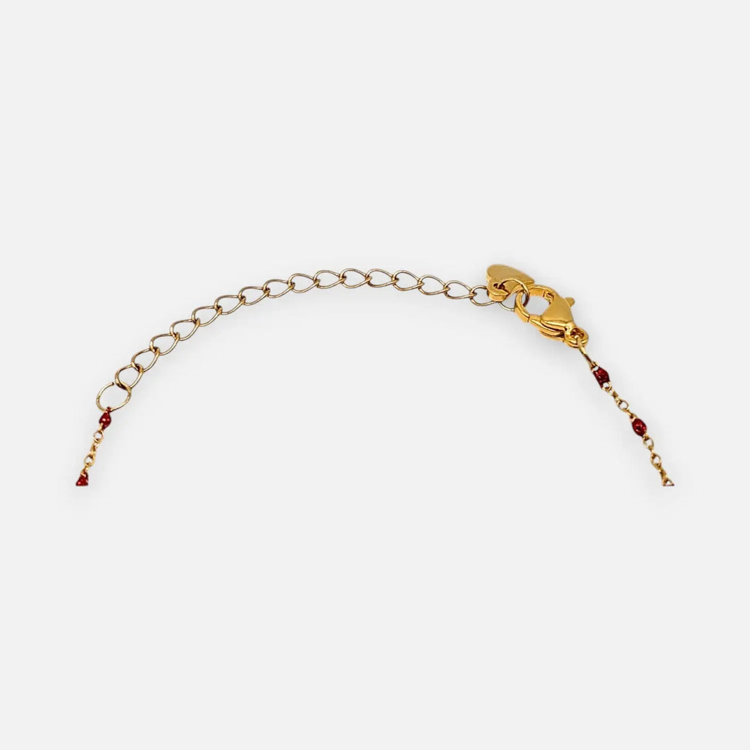 Ruby Elegance - Emaille-Perlenkette