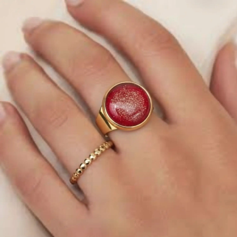 Ruby Flame Ring - Unigröße (verstellbar)