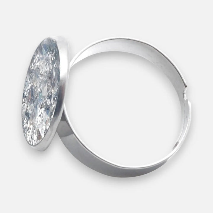 Silver Crystal Ring - Unigröße (verstellbar)