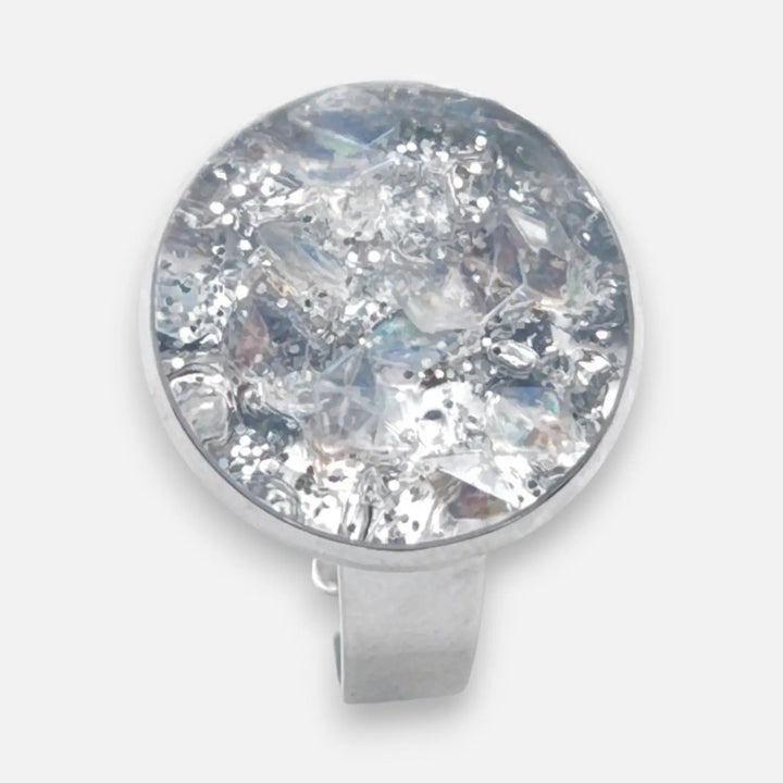 Silver Crystal Ring - Unigröße (verstellbar)