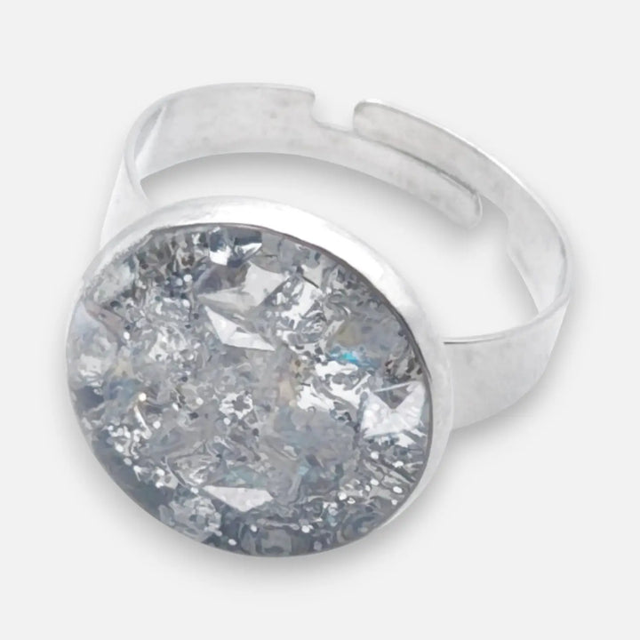 Silver Crystal Ring - Unigröße (verstellbar)