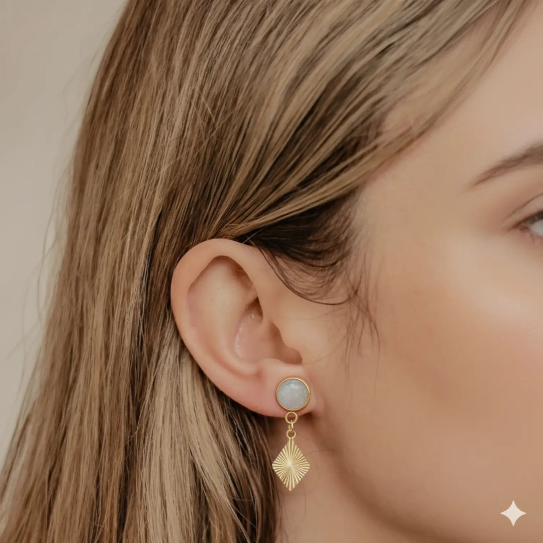 Silver Dot Drops - Ohrstecker