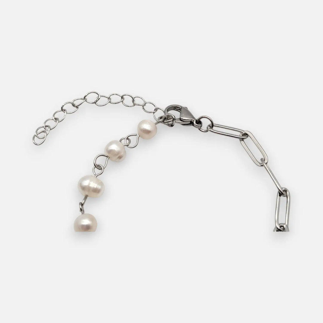 Silver Grace - Paperclip/Naturperlen