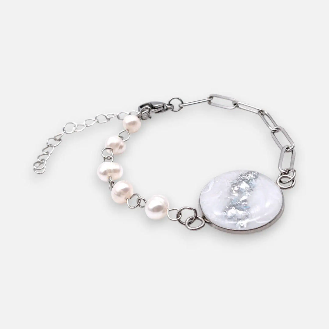 Silver Grace - Paperclip/Naturperlen