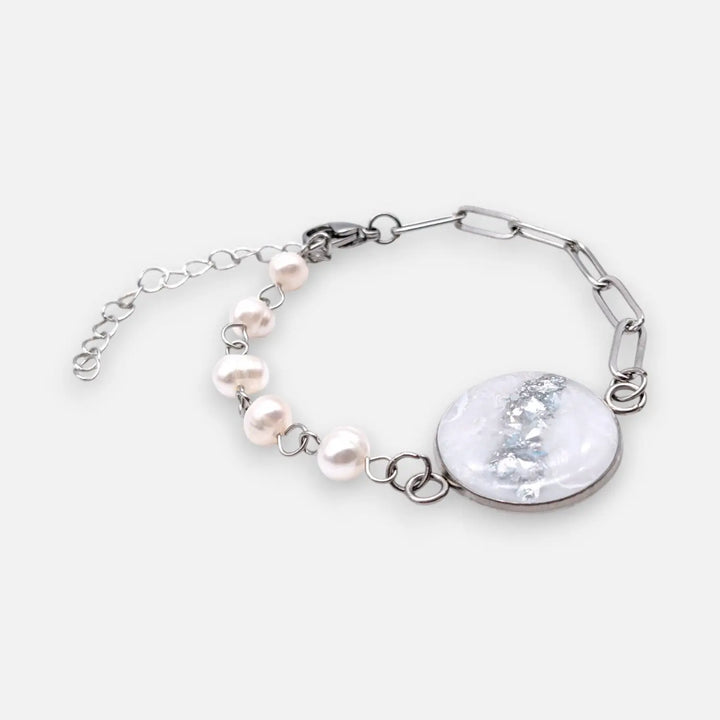 Silver Grace - Paperclip/Naturperlen