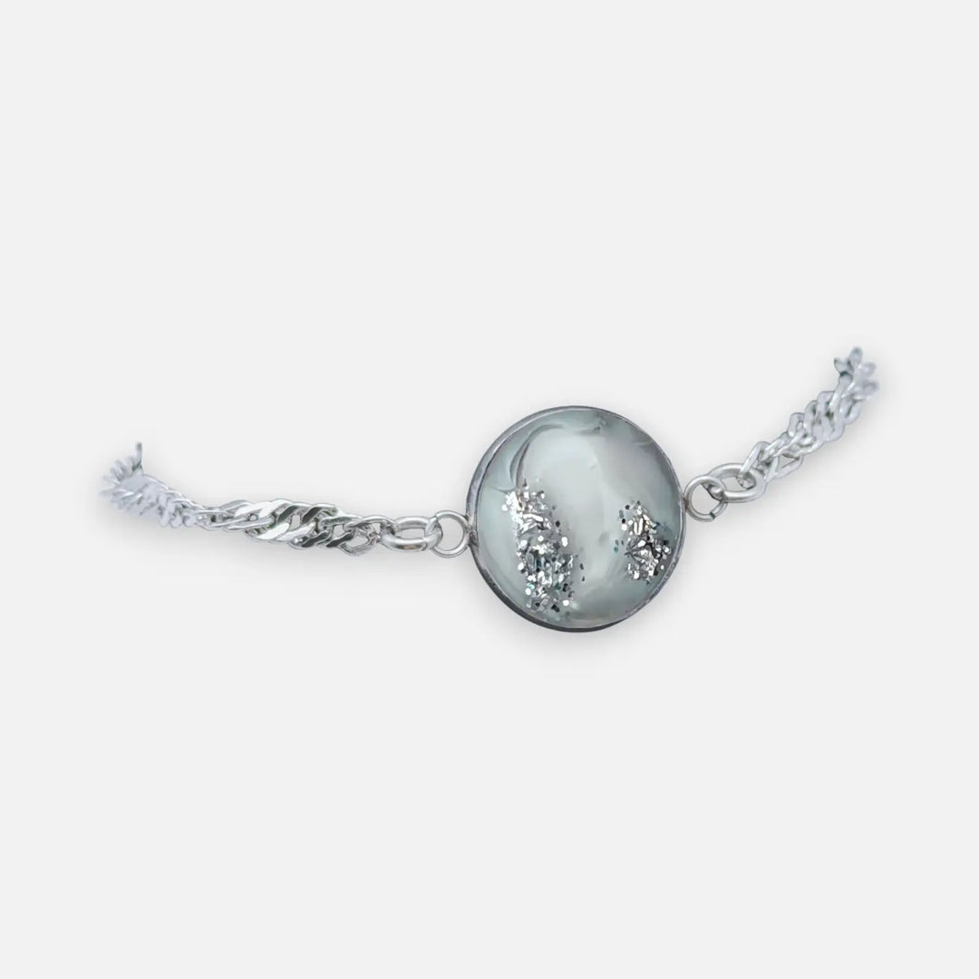 Singapore Twist Bracelet - Frosted Silver Bloom - Singapur-Kette