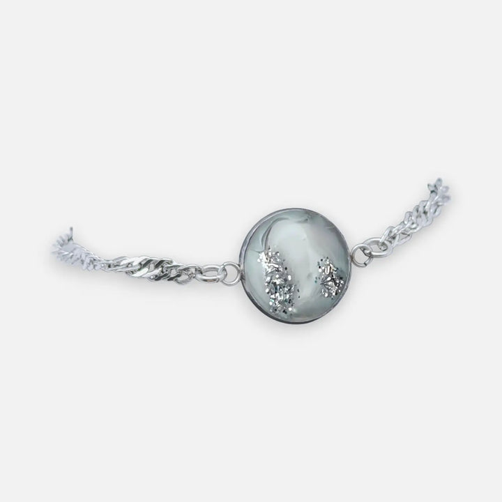 Singapore Twist Bracelet - Frosted Silver Bloom - Singapur-Kette