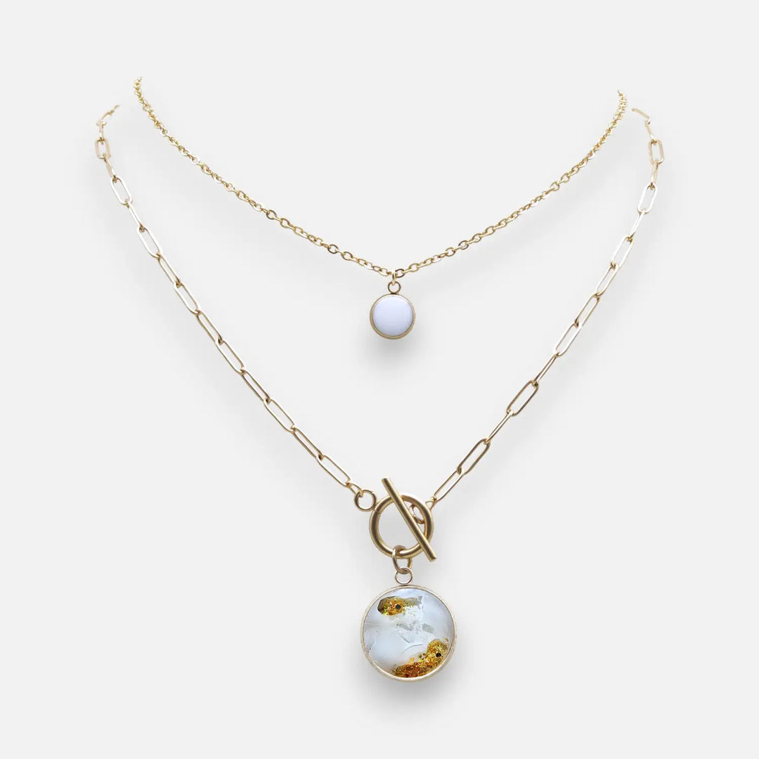 Toggle Duo Extension - Ivory Gold Pebbles - Ankerkette/Paperclip