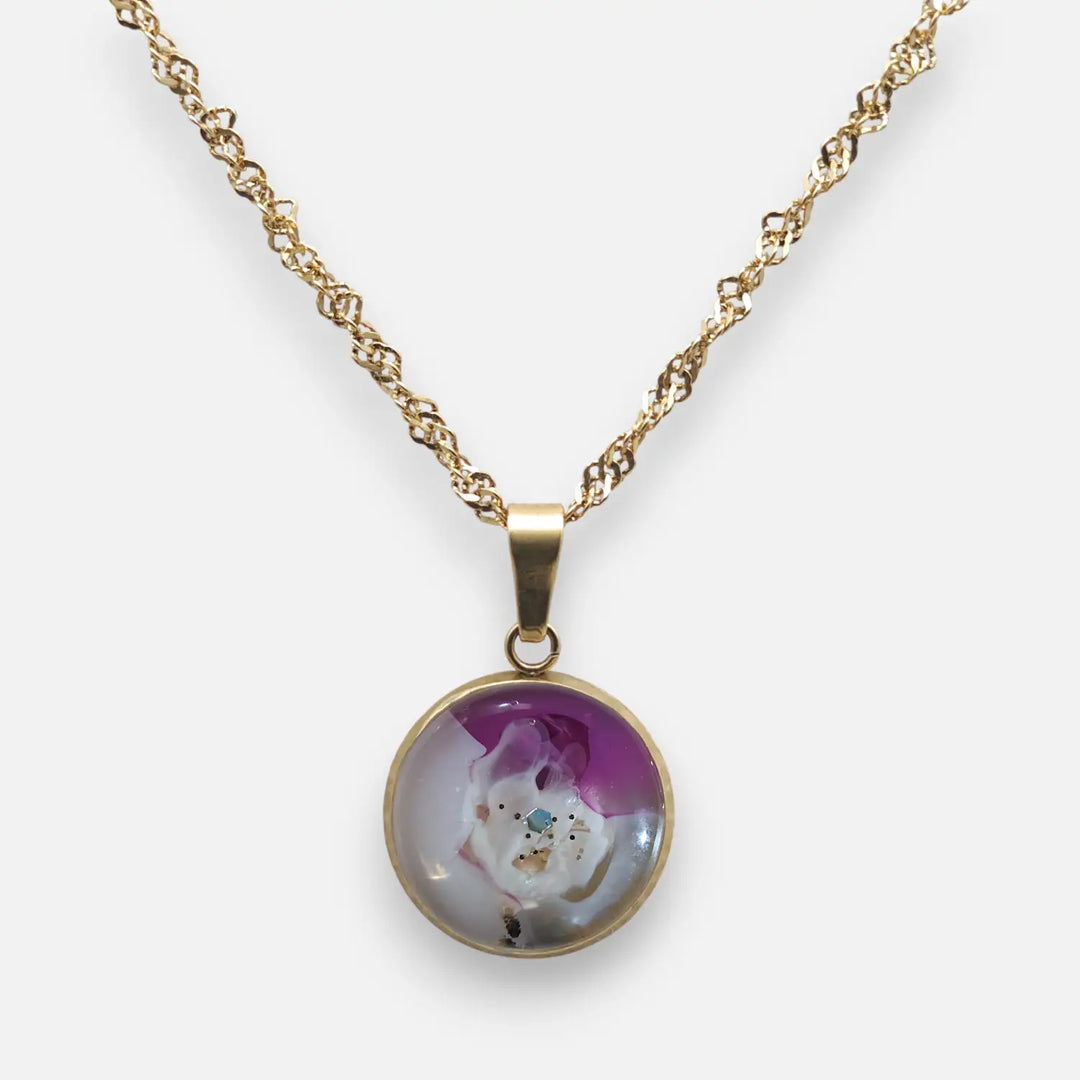 Triple Layer Extender - Amethyst Silk Bloom - 3 reihige Halskette