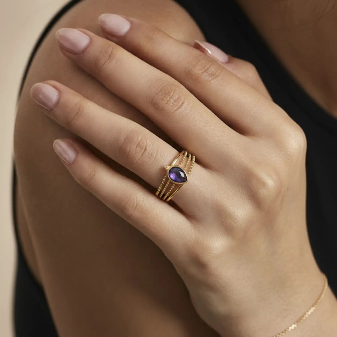 Violet Slim Ring - Unigröße (verstellbar)