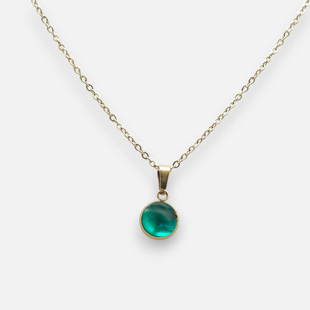 Zircon Link Extender - Emerald Satin Orb - Ankerkette