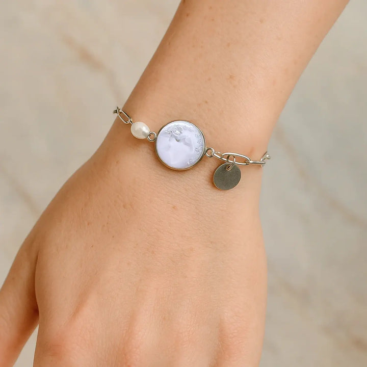 Zircon Pearl Mix - Süßwasserperlenkette/Paperclipkette